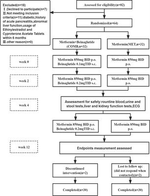 Short-term effect of beinaglutide combined with metformin versus metformin alone on weight loss and metabolic profiles in obese patients with polycystic ovary syndrome: a pilot randomized trial